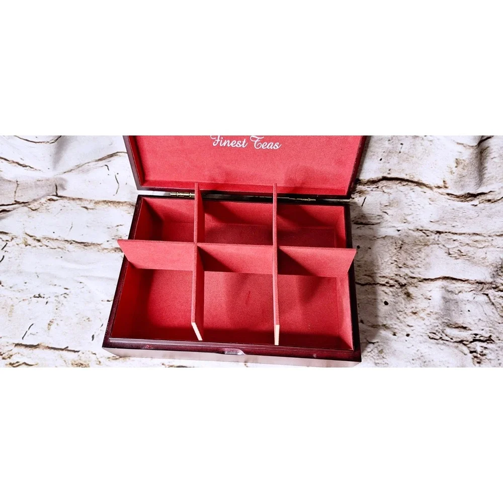 Lovely & Exquisite Cherry wood box for Bentley's Finest Tea‎ removable dividers